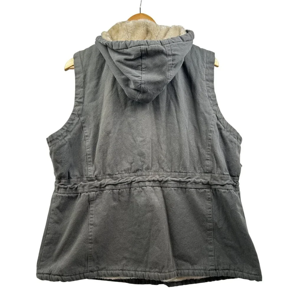 Victory‎ Outfitters Utility Vest Mens XXL Green Sherpa Lined Hooded Outdoor Wear